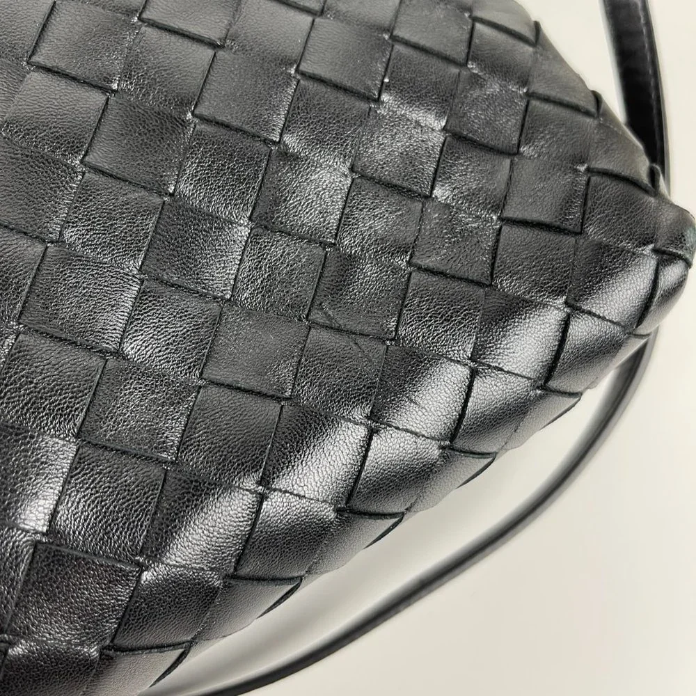 Bottega Veneta Intrecciato Black Nappa Leather Shoulder Bag